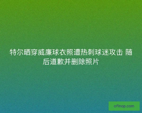 特尔晒穿威廉球衣照遭热刺球迷攻击 随后道歉并删除照片