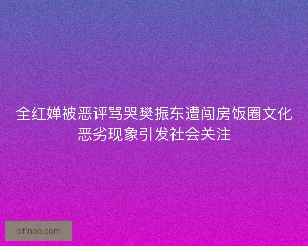 全红婵被恶评骂哭樊振东遭闯房饭圈文化恶劣现象引发社会关注